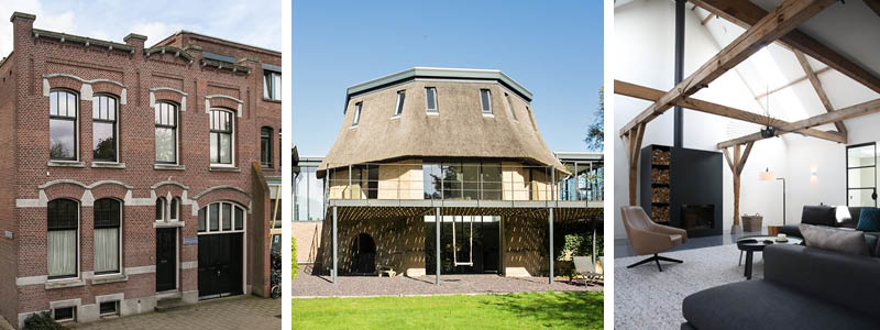 Wonen in een boerderij, fabriek of oude molen.