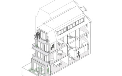 Transformatie van loods naar vier woningen