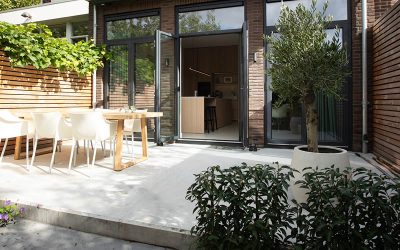 Uitbouw met split level